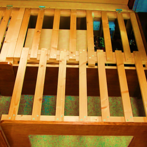 wooden campervan bed